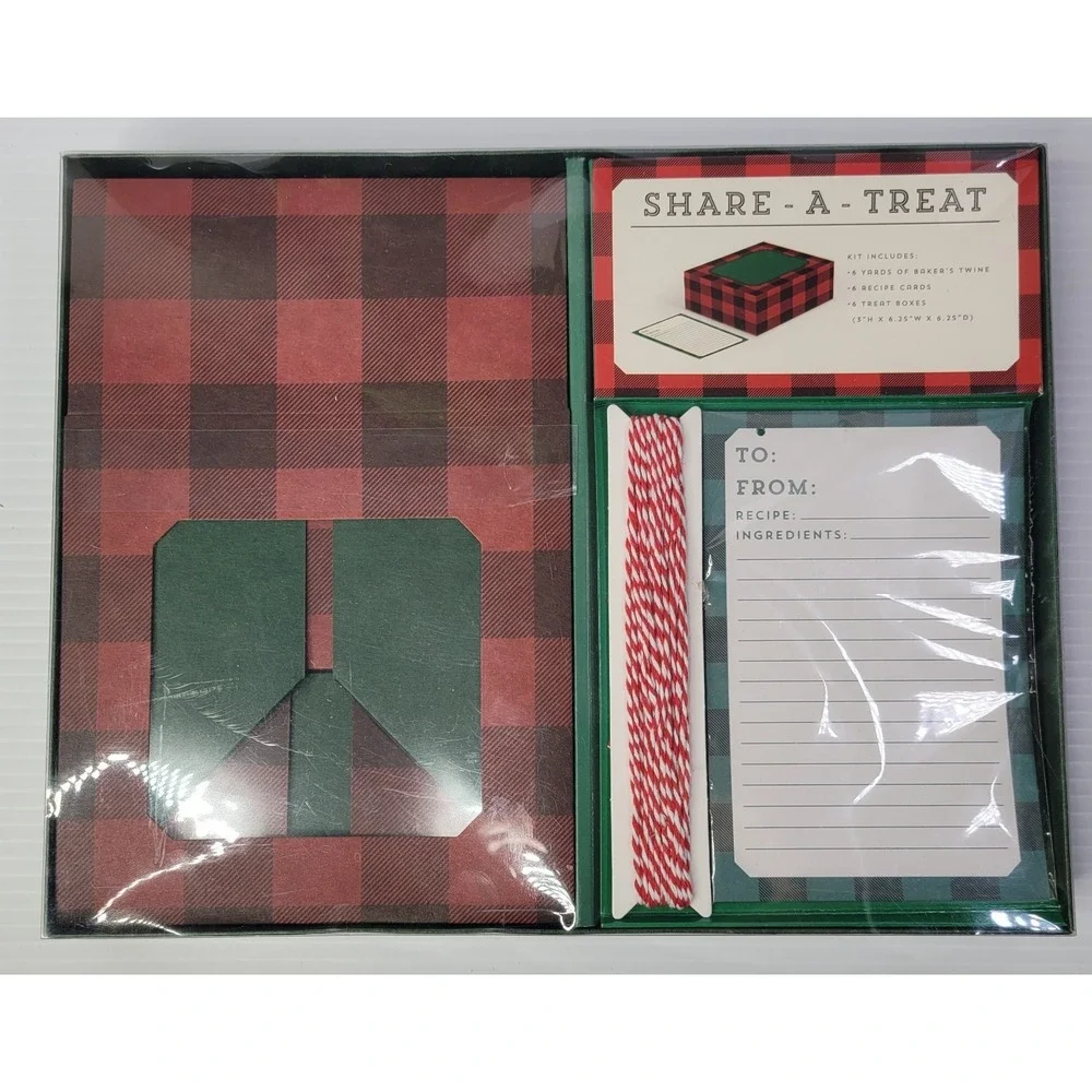 CR Gibson Old Stock Share-A-Treat Gift box Set - Twine, Recipe‎ Cards, Boxes NEW